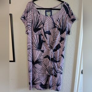 Anthropologie Maeve Jersey Dress Purple Lavender Short Sleeves Size L Excellent
